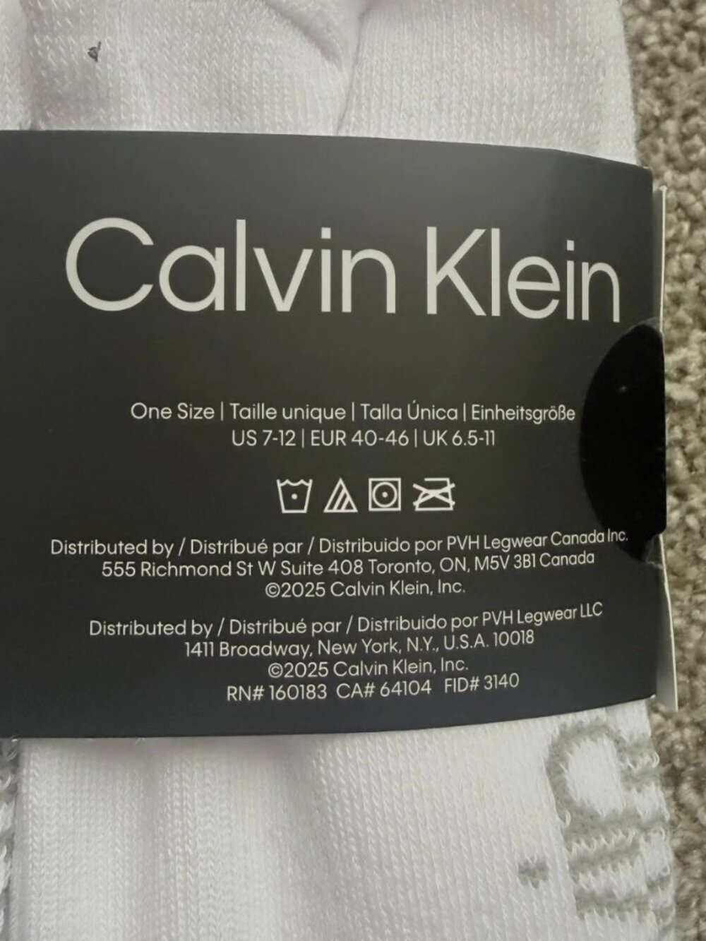 Calvin Klein Men's Cushion Quarter Cut Socks 6-Pair Pack White One Size NWT - Picture 3 of 7